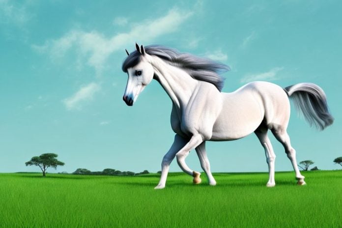 An arabian horse in a grassy field in pietermaritzburg