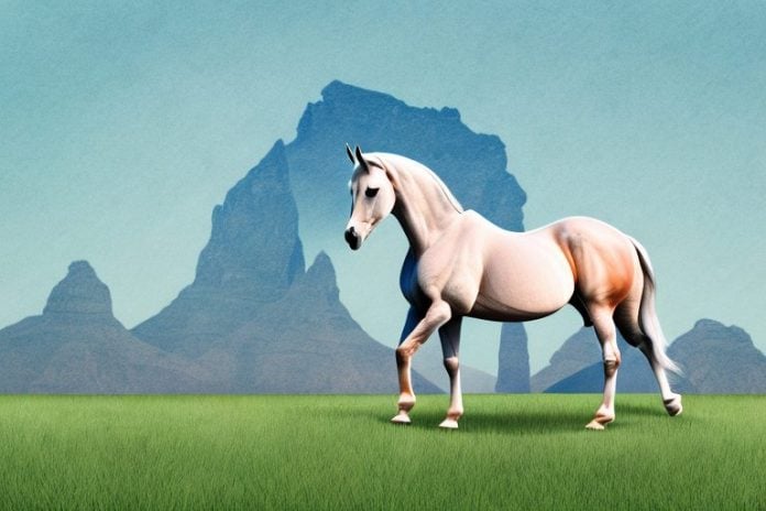 An arabian horse in a field in ladysmith