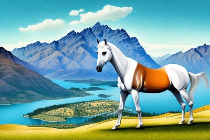An arabian horse in queenstown