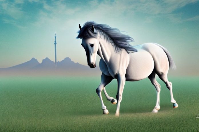 An arabian horse in a field in ficksburg