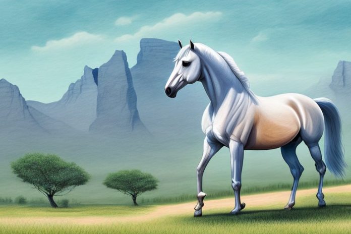 An arabian horse in a scenic landscape in phalaborwa