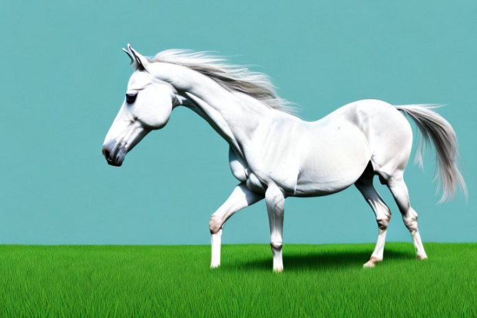 An arabian horse in a grassy field in mpumalanga