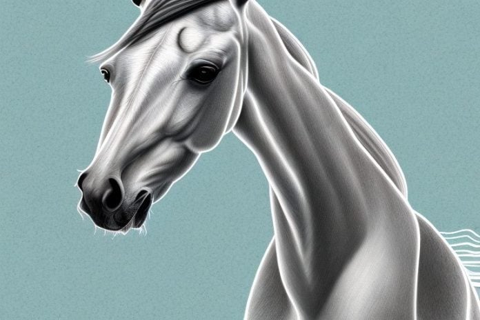 An arabian horse in a rural setting in delmas