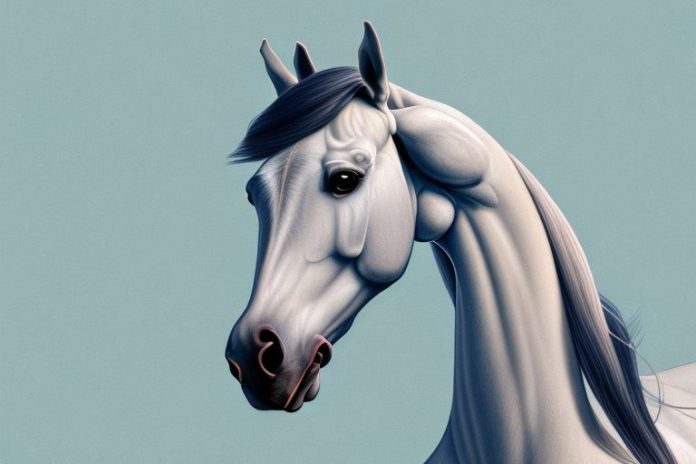 An arabian horse in an open field in upington