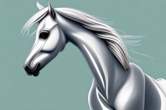 An arabian horse in a south african landscape