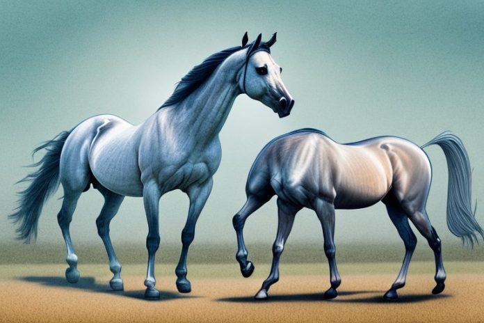 An arabian horse in a rural south african landscape