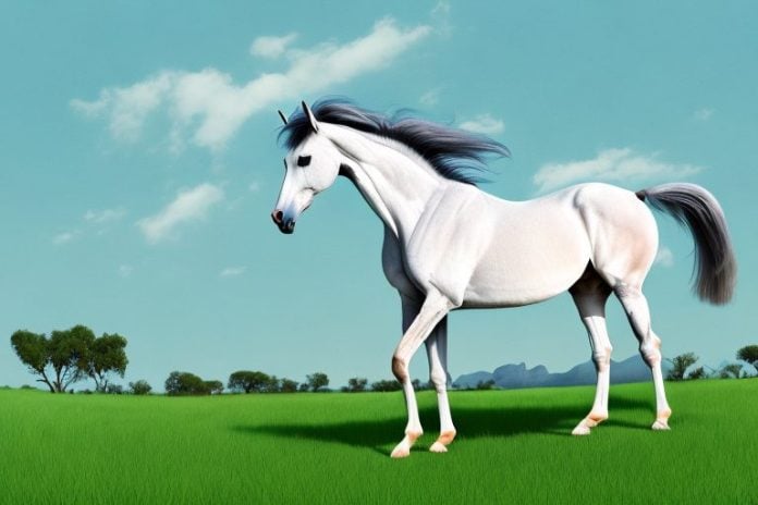 An arabian horse in a grassy field in stellenbosch