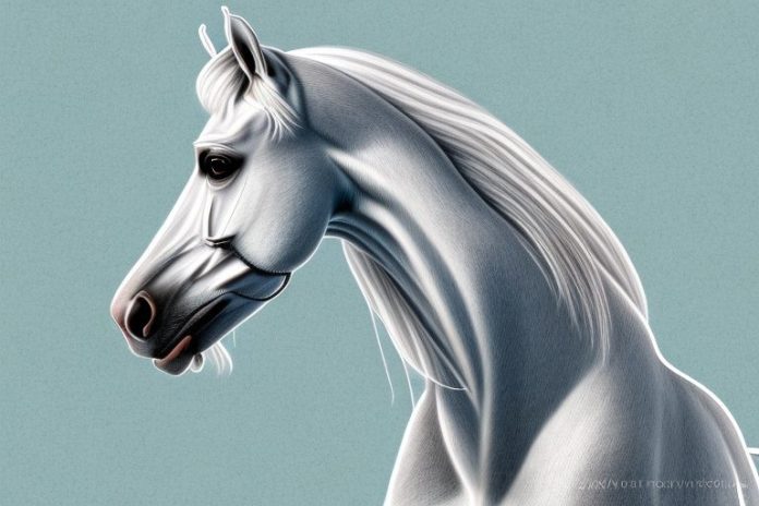 An arabian horse in a rural setting in george
