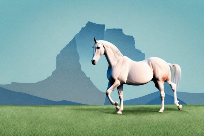 An arabian horse in a field in mossel bay