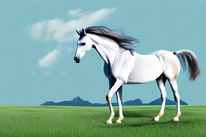 An arabian horse in a field in hermanus