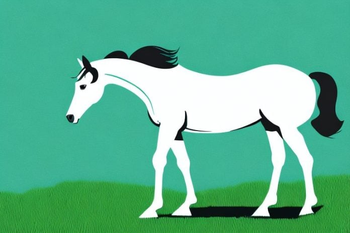 A thoroughbred horse in a grassy field in amanzimtoti