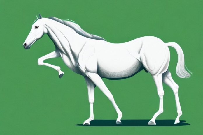 A thoroughbred horse in a lush