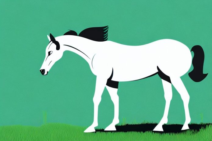 A thoroughbred horse in a grassy field in umhlanga
