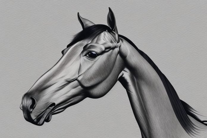 A thoroughbred horse in a rural setting in king william's town