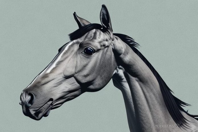 A thoroughbred horse in a rural setting in ficksburg