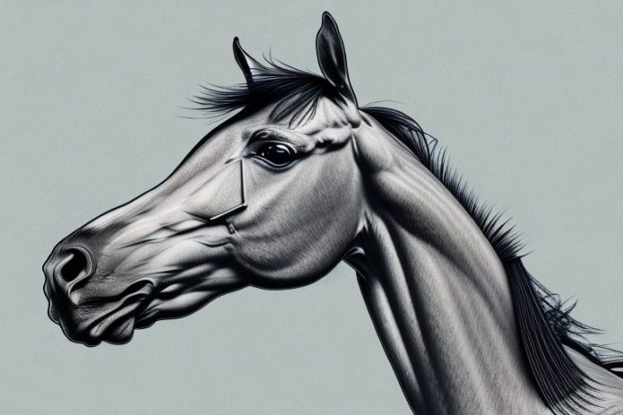 A thoroughbred horse in a rural setting in kathu
