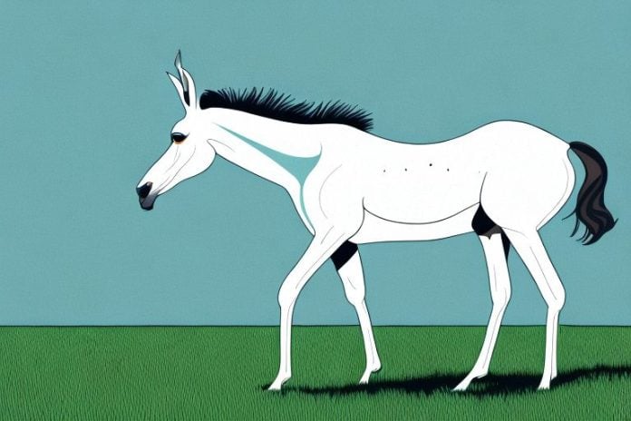 A thoroughbred horse in a field in springbok