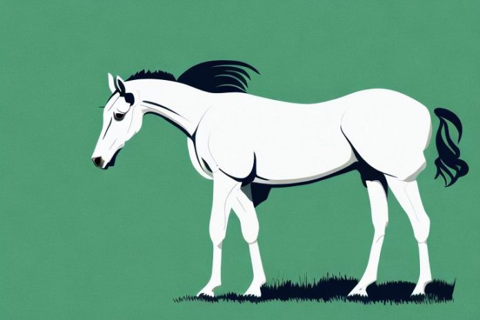 A thoroughbred horse in a grassy field in stilfontein