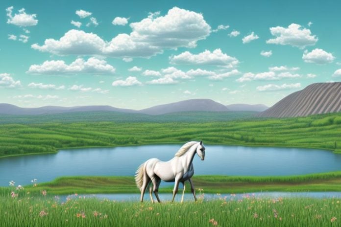 A horse in a meadow