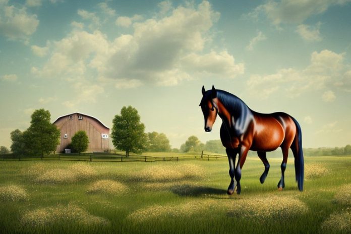 A morgan horse in a rural setting