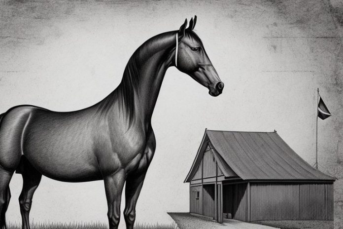 A morgan horse in a rural setting in king william's town