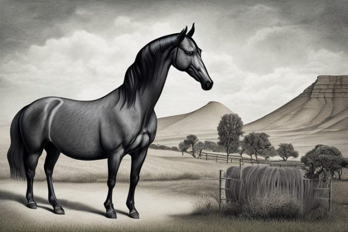 A morgan horse in a rural setting in graaff-reinet