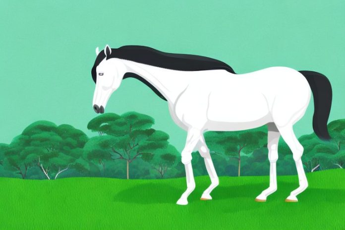 A morgan horse standing in a lush