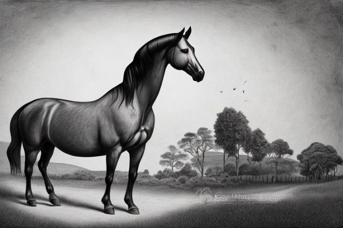 A morgan horse in a rural setting in louis trichardt