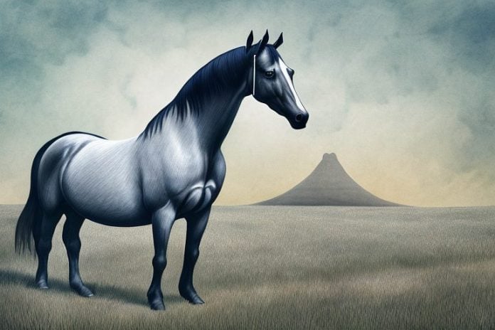 A morgan horse in a field in ermelo