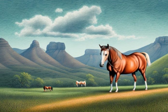 A kentucky mountain saddle horse in a rural setting in kwa zulu natal