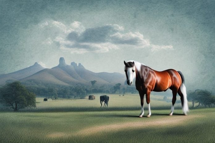 A kentucky mountain saddle horse in a rural setting in pietermaritzburg