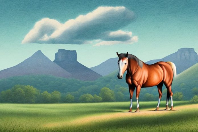 A kentucky mountain saddle horse in a rural setting in durban