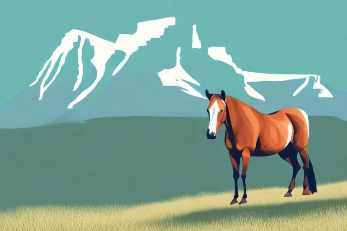 A kentucky mountain saddle horse in its natural habitat in eastern cape