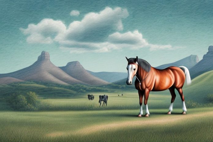 A kentucky mountain saddle horse in a rural setting in port elizabeth