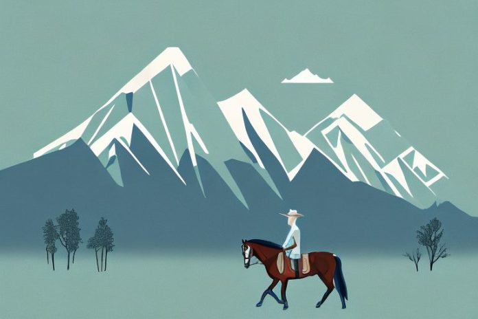 A kentucky mountain saddle horse in a scenic queenstown landscape