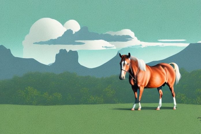 A kentucky mountain saddle horse in a natural landscape in uitenhage