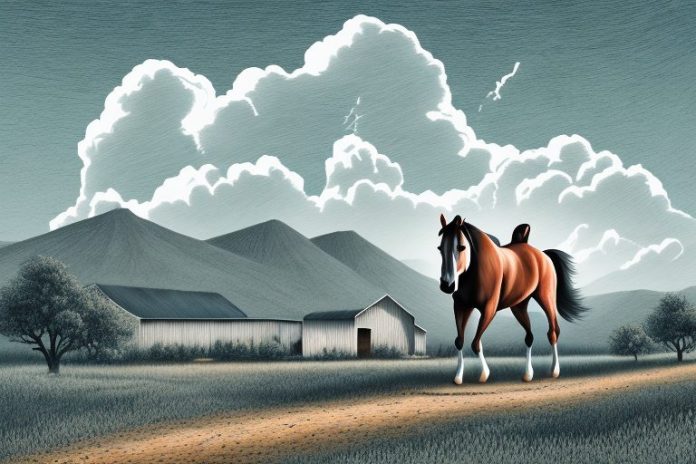 A kentucky mountain saddle horse in a rural setting in aliwal north