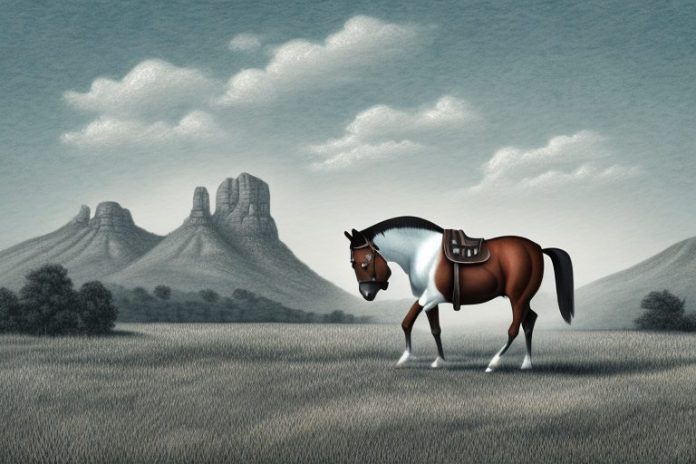 A kentucky mountain saddle horse in a rural setting in butterworth