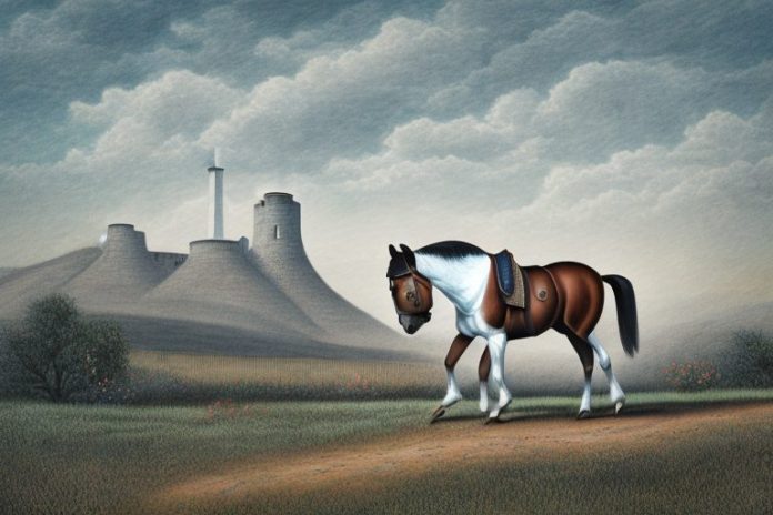 A kentucky mountain saddle horse in a rural setting in bethlehem