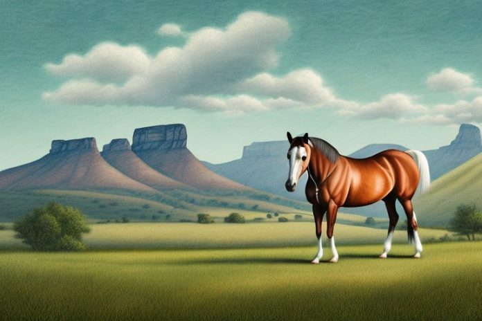 A kentucky mountain saddle horse in a rural setting in harrismith