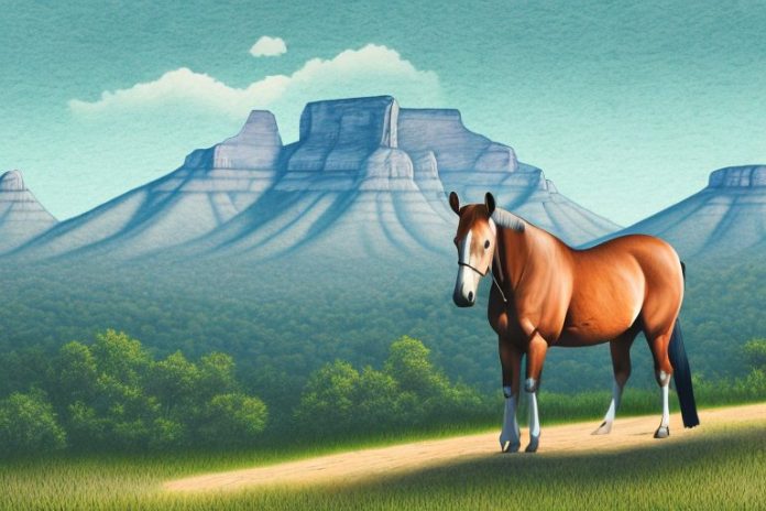 A kentucky mountain saddle horse in a natural landscape in pretoria