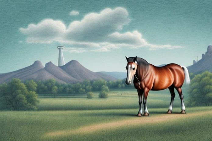 A kentucky mountain saddle horse in a rural setting in vanderbijlpark