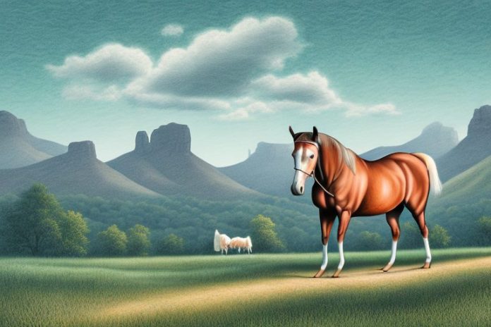 A kentucky mountain saddle horse in a rural setting in roodepoort