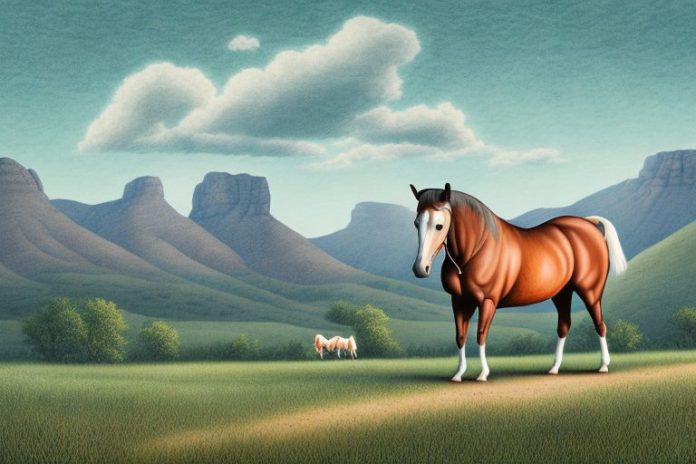 A kentucky mountain saddle horse in a rural setting in modimolle