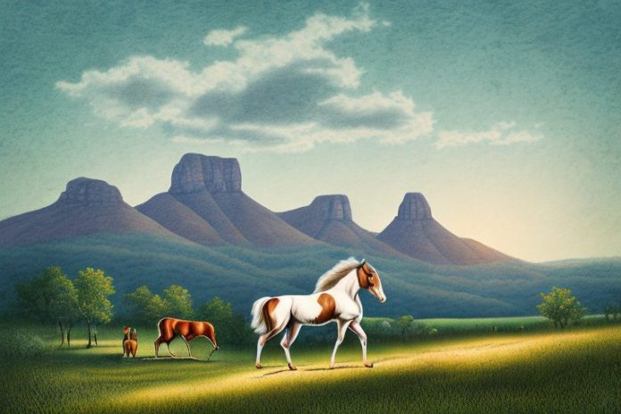 A kentucky mountain saddle horse in a rural setting in louis trichardt