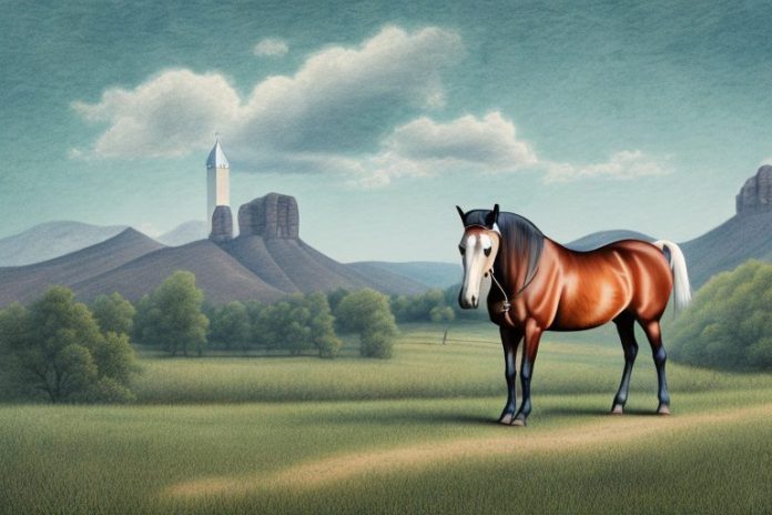 A kentucky mountain saddle horse in a rural setting in middelburg