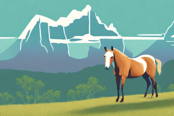 A kentucky mountain saddle horse in a scenic south african landscape