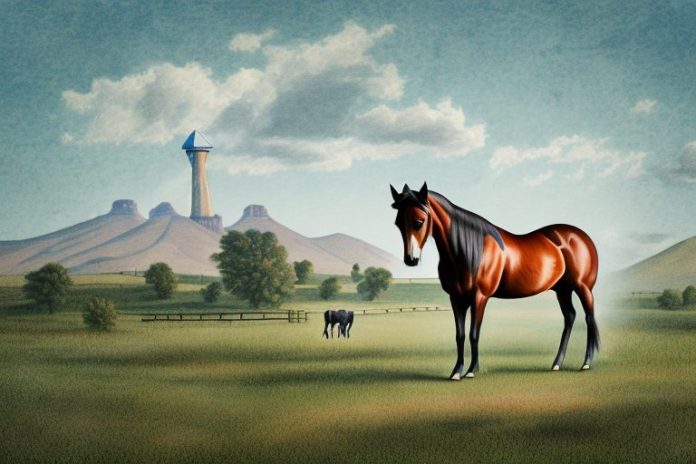 A kentucky mountain saddle horse in a rural setting in standerton