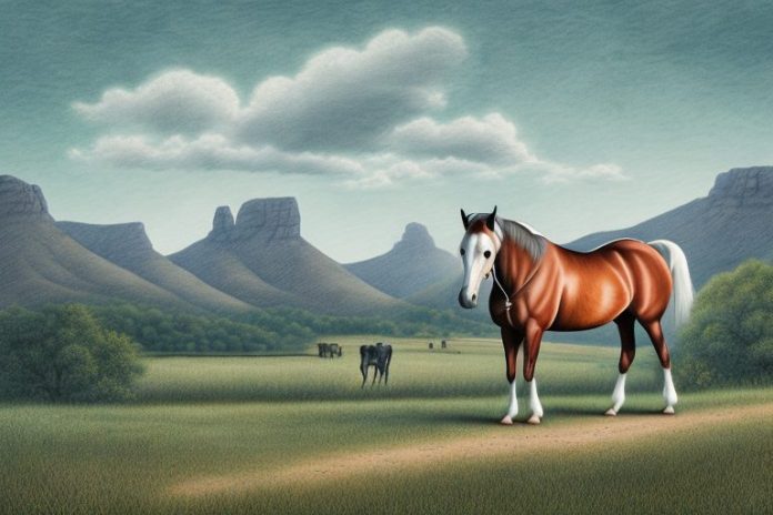 A kentucky mountain saddle horse in a rural setting in hartswater