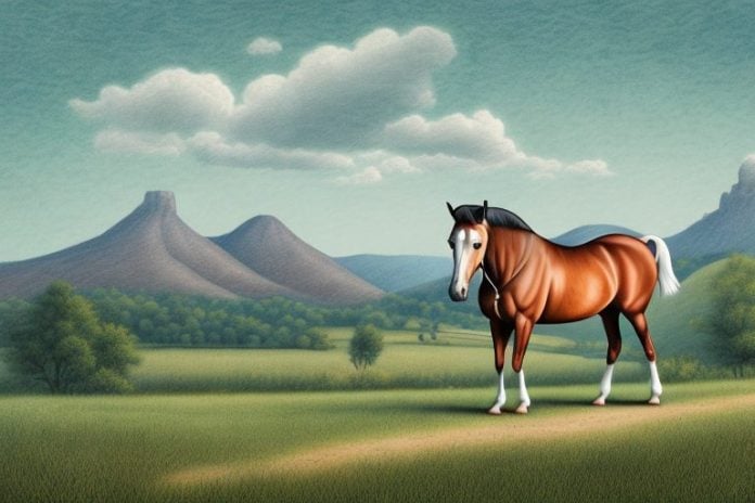 A kentucky mountain saddle horse in a rural setting in warrenton